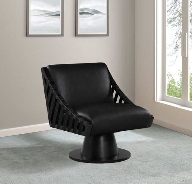 Millwin - Swivel Accent Chair With Black Base