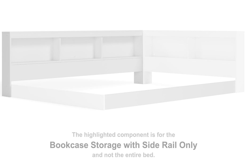 Piperton - Bookcase Storage w/Side Rail - White - Simple Home Plus