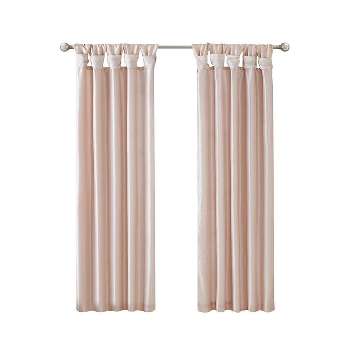 Emilia - 95" Twist Tab Lined Window Curtain - Blush - Simple Home Plus