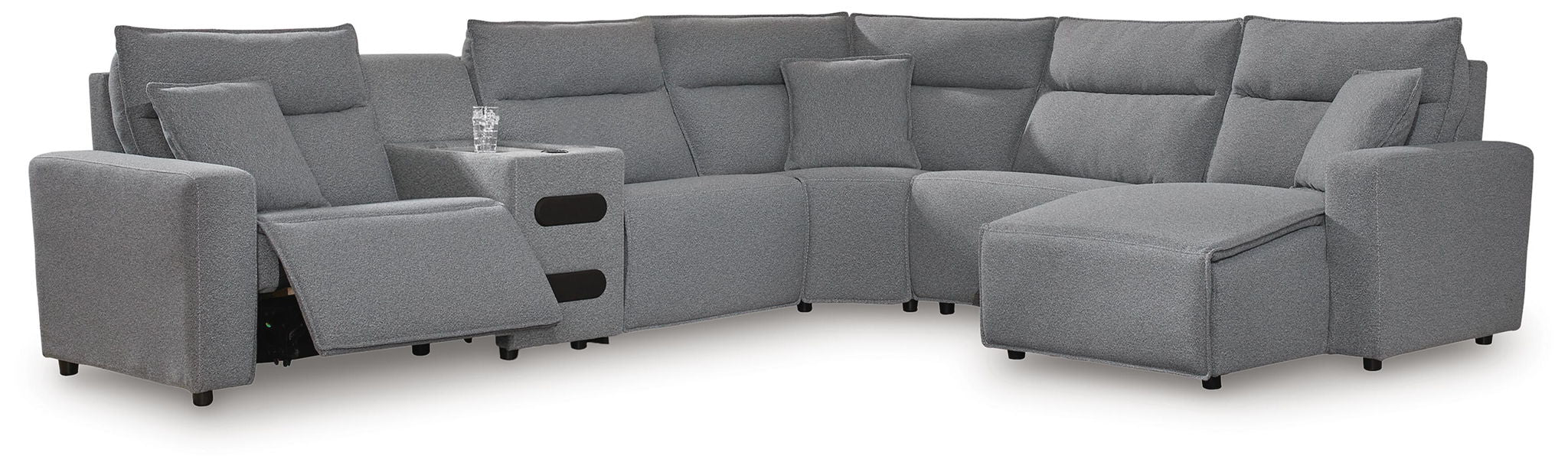 Modmax II - Reclining Sectional - Salt And Pepper - Simple Home Plus
