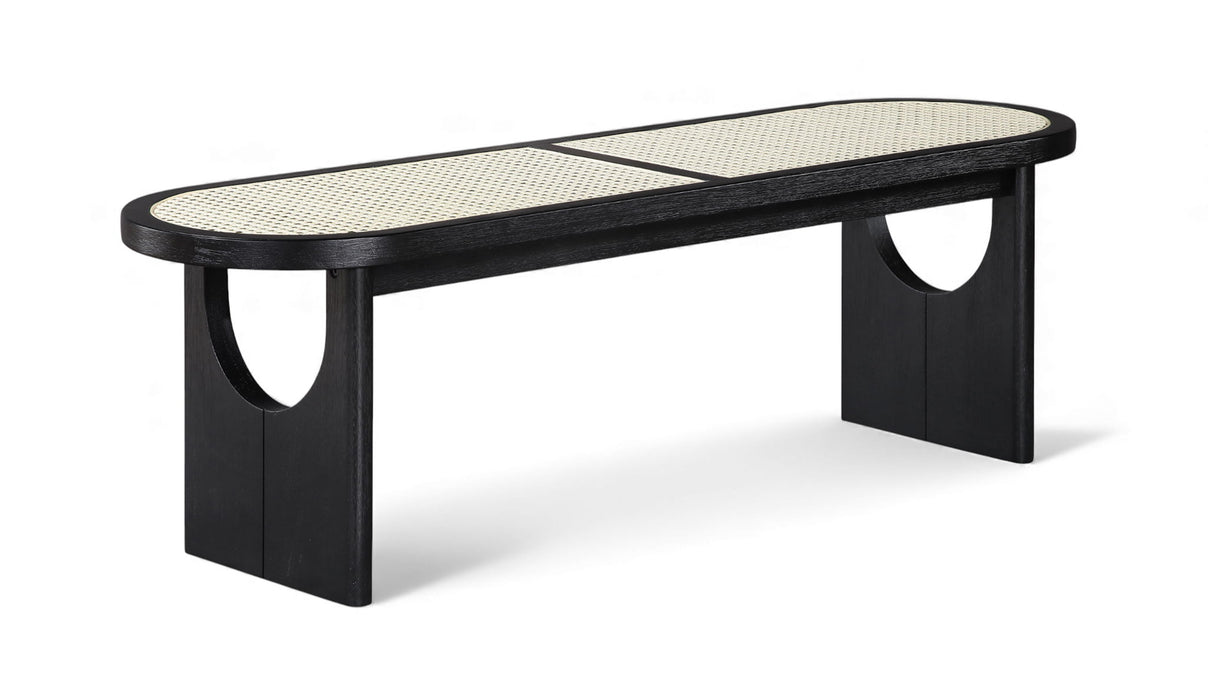 Canovia - Solid Wood And Faux Cane Bench - Simple Home Plus