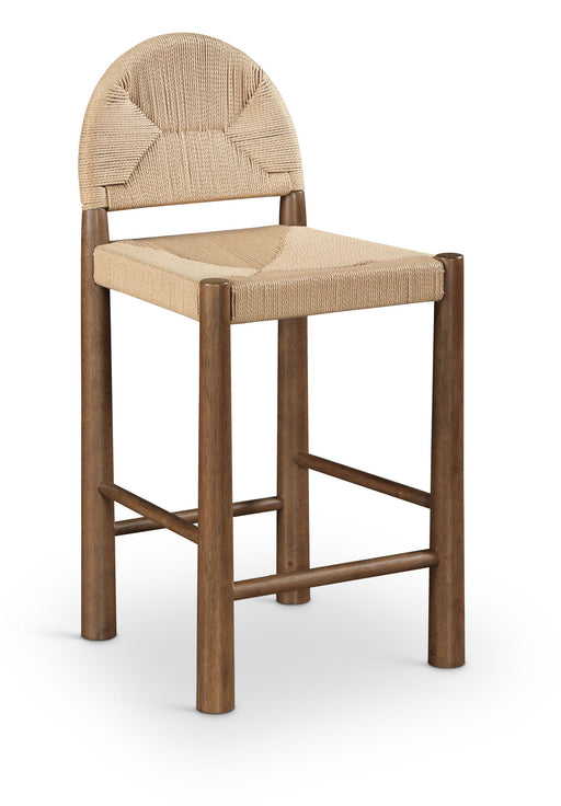 Bohemia - Woven Seagrass Cord And Solid Wood Counter Stool - Beige - Simple Home Plus