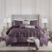 Laurel - Pieced Pleated 7 Piece Tufted Comforter Set - Plum - Simple Home Plus