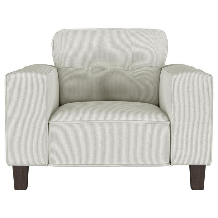 Deerhurst - Upholstered Track Arm Tufted Accent Chair - Greige - Simple Home Plus