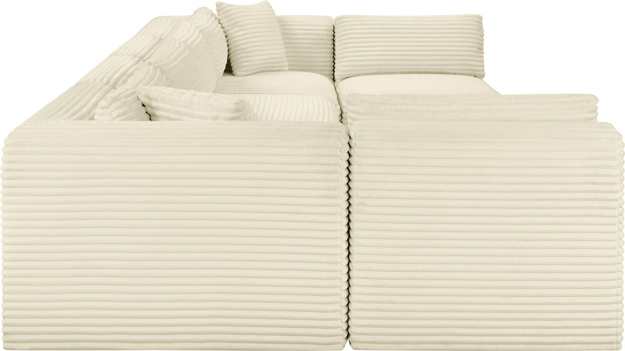 Shaggy - 6 Piece Modular U-Shaped Armless Sectional - Simple Home Plus