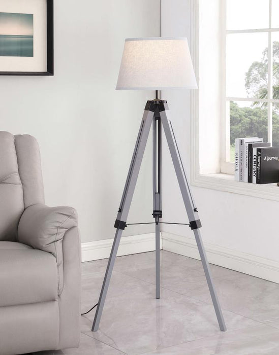 Dayton - Empire Shade Metal Tripod Floor Lamp - Gray - Simple Home Plus