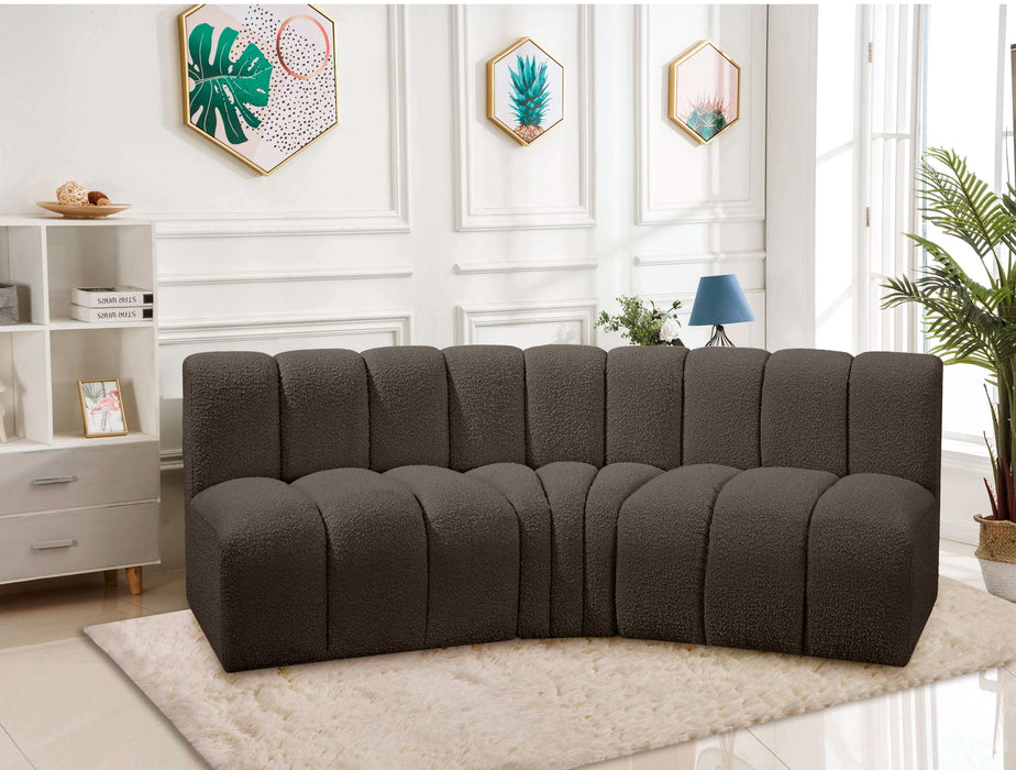 Arc - Boucle Fabric 3 Piece Modular Corner Sofa - Simple Home Plus