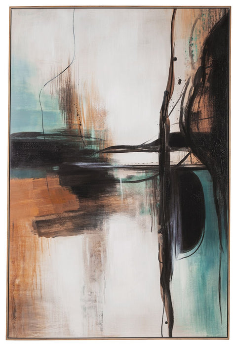 Brunonia - Teal / Orange / Black - Wall Art - Simple Home Plus