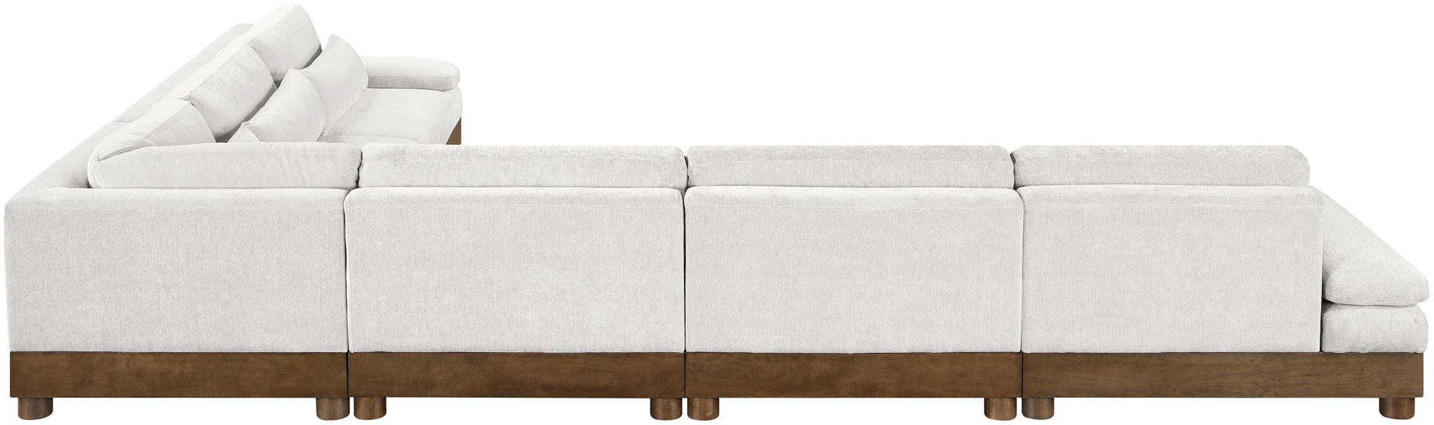 Turin - Chenille Fabric Upholstered Modular Sectional - Cream - Simple Home Plus
