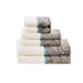 Aubrey - 6 Piece Jacquard Towel Set - Blue / Brown - Simple Home Plus