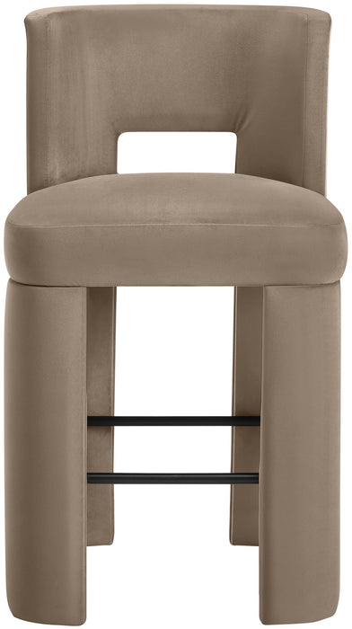 Zuno - Velvet Performance Fabric Upholstered Bar Stool (Set of 2) - Simple Home Plus