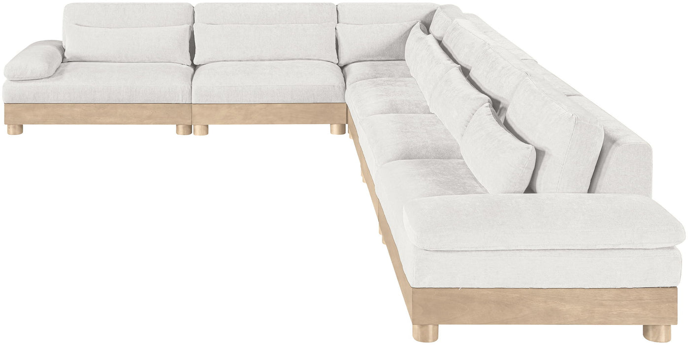 Turin - Chenille Fabric Upholstered Modular Sectional - White - Simple Home Plus
