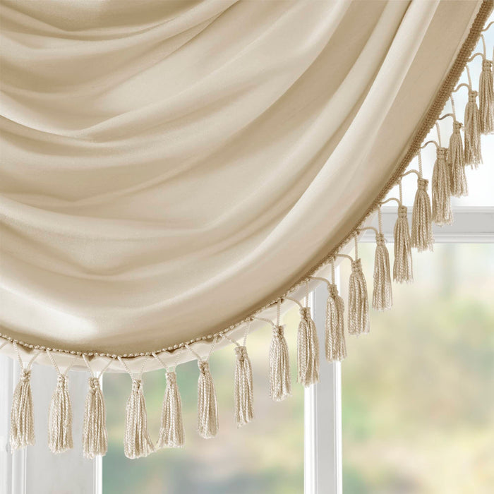 Elena - Waterfall Embellished Valance - Champagne - Simple Home Plus