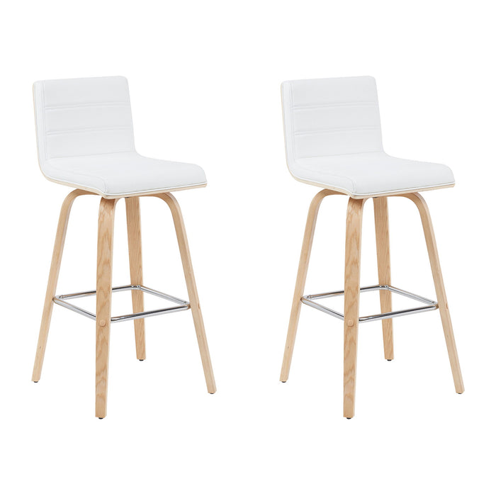 Vienna - Modern Swivel Bar Height Stool - Patterned Oak Wood Frame - Simple Home Plus