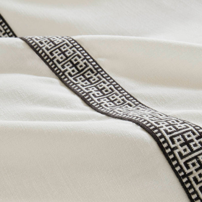 Jarvis - 9 Piece King Embroidery Oversized Duvet Style Comforter Set - Black / White - Simple Home Plus