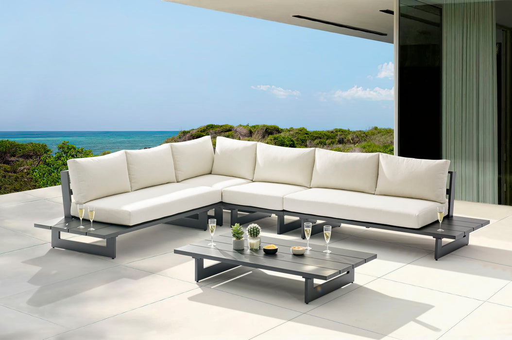 Maldives - 4 Piece Water Resistant Outdoor Patio Modular Sectional With Gray Base - Simple Home Plus