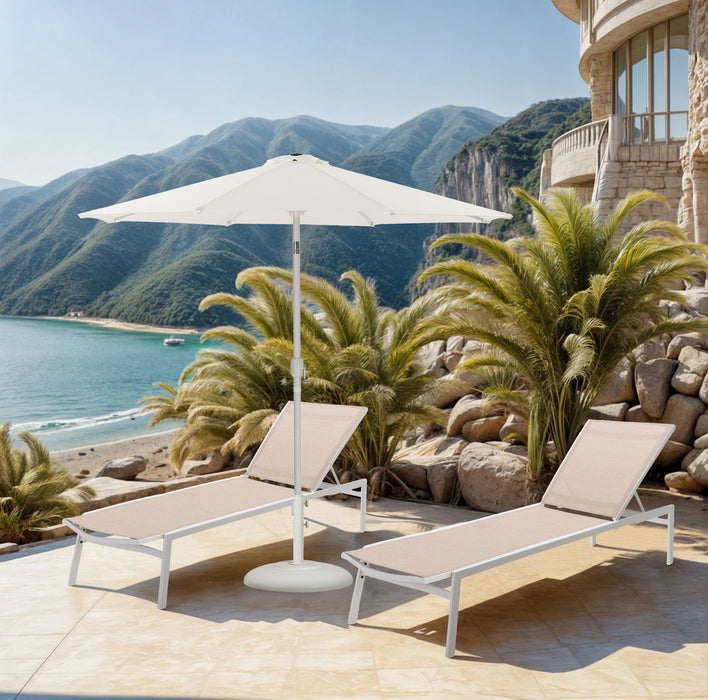 Fiji - Aluminum Patio Umbrella With Round White Base - Simple Home Plus
