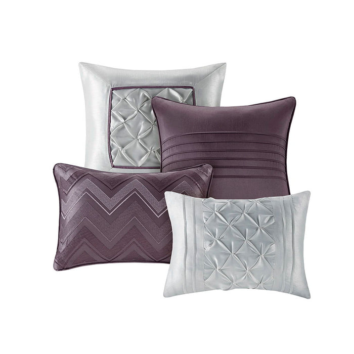 Joella - King 24 Piece Room In A Bag - Plum - Simple Home Plus