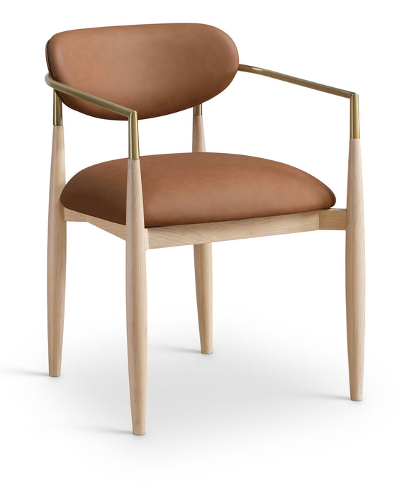 Riccio - Dining Arm Chair (Set of 2) - Natural And Gold Frame - Simple Home Plus