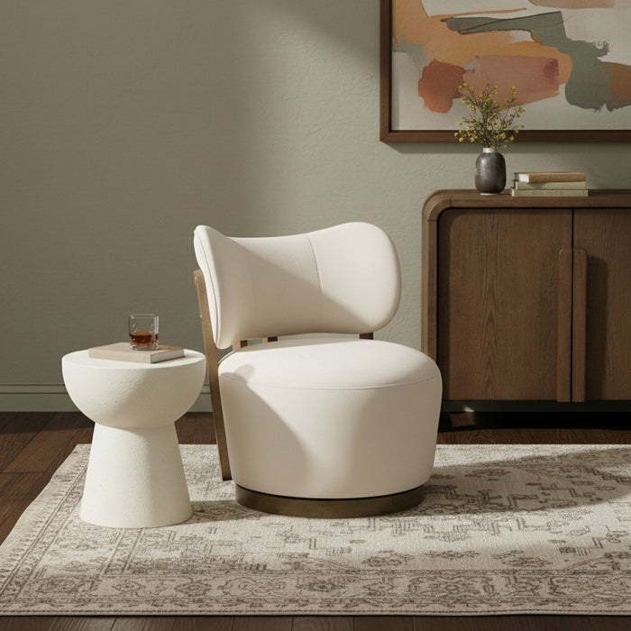 Elara - Velvet Upholstered Swivel Accent Chair - Stained Brown - Simple Home Plus