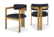 Aurum - Vegan Leather Upholstered Dining Chair With Brushed Brass Base (Set of 2) - Simple Home Plus