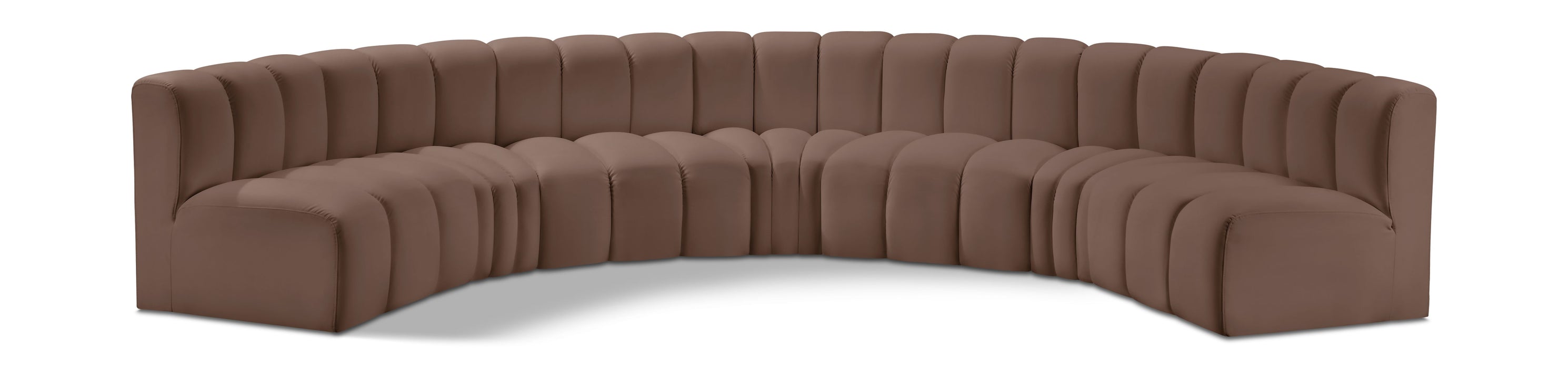 Arc - Faux Leather 7 Piece U-Shaped Modular Sofa - Simple Home Plus