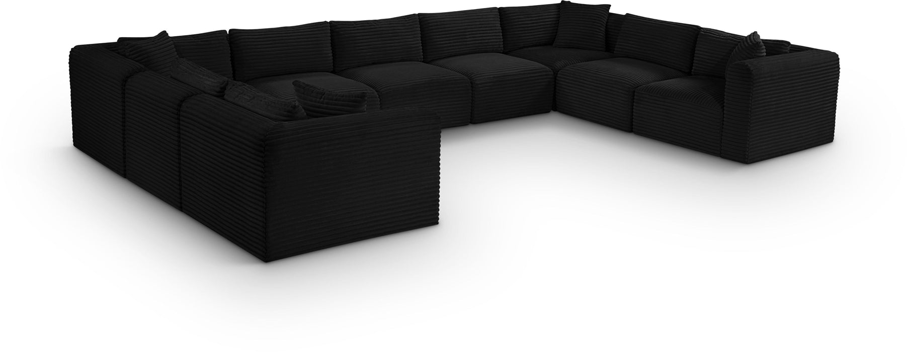 Shaggy - 9 Piece Modular U-Shaped Sectional - Simple Home Plus