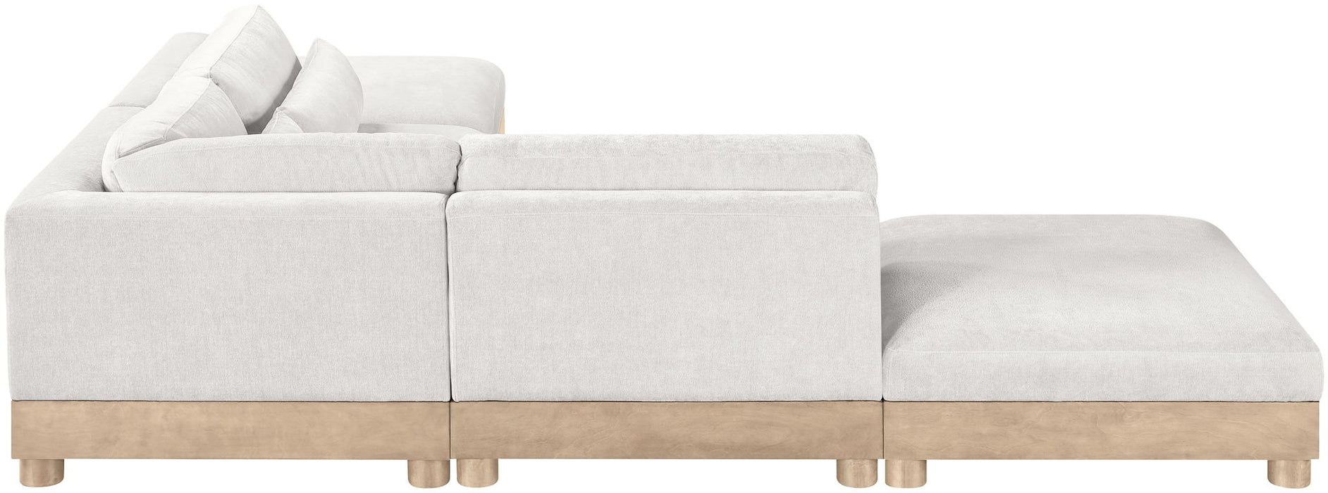 Turin - Chenille Fabric Upholstered Modular Sectional - White - Simple Home Plus