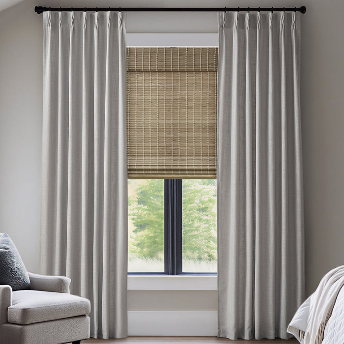 Emery - 40*84" 300GSM Poly Linen With 7 Pinch Pleat Per Piece - Gray - Simple Home Plus