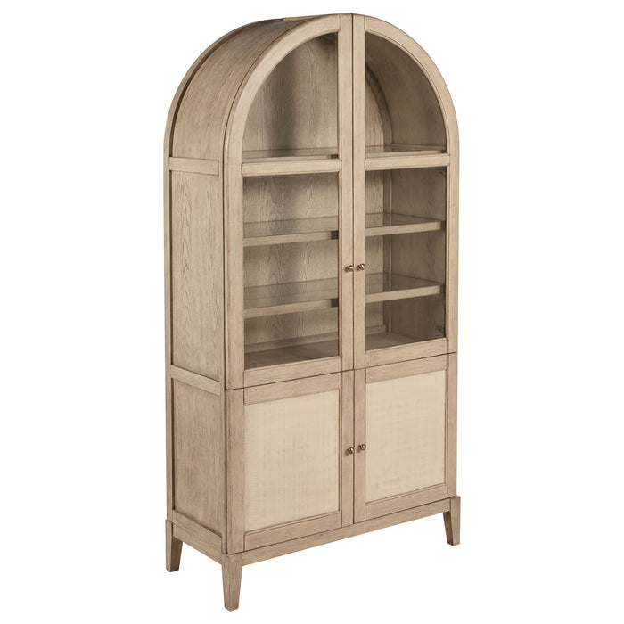 Kailani - 4-Door Cane Dining Vitrine Display Cabinet - Beige Oak - Simple Home Plus