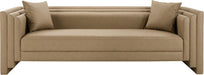 Everett - Vegan Leather 88.5" Upholstered Sofa - Tan - Simple Home Plus