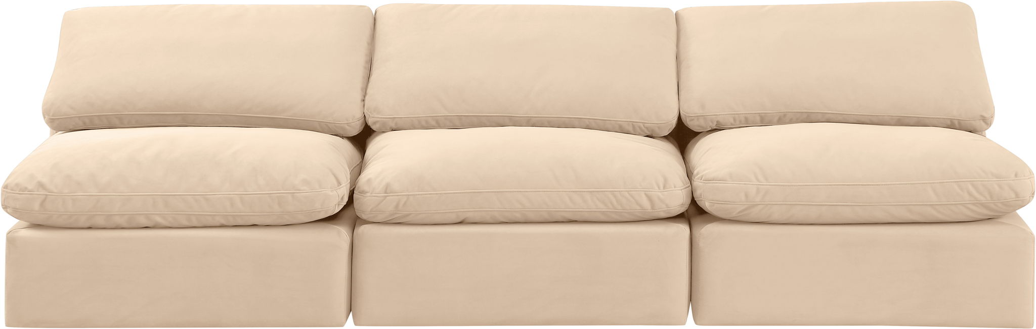 Indulge - Velvet 3 Seat Modular Armless Sofa - Simple Home Plus