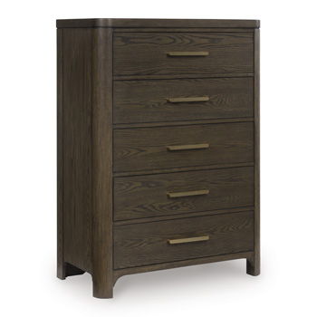 Radkin - Five Drawer Chest - Burnished Brown - Simple Home Plus