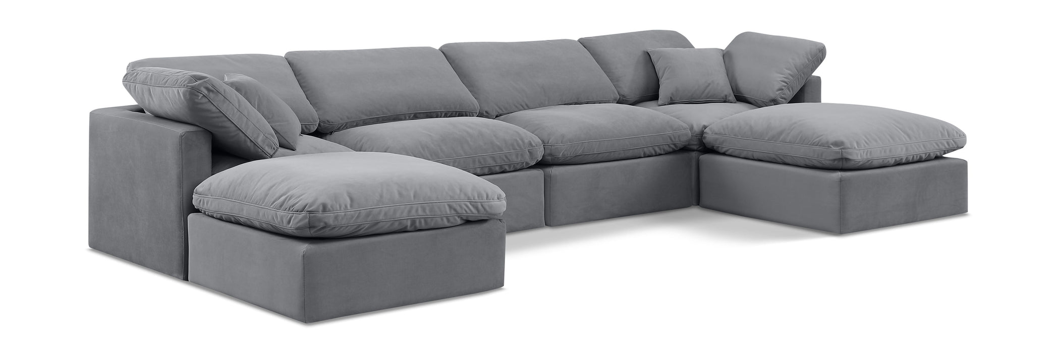 Indulge - Velvet 6 Piece Modular Double Chaise Sectional - Simple Home Plus