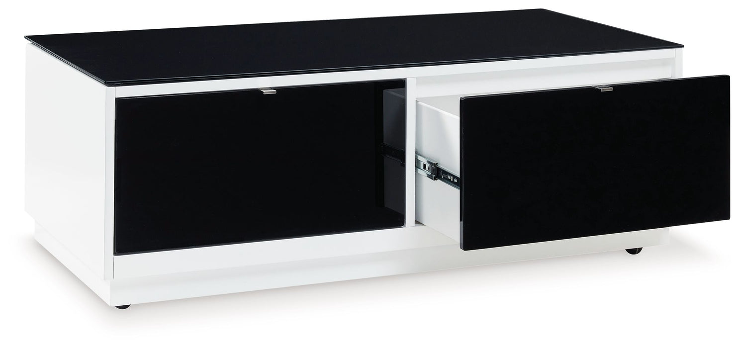 Gardoni - White / Black - Rectangular Cocktail Table - Simple Home Plus