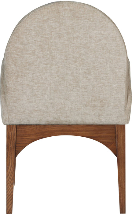 Waldorf - Chenille Dining Arm Chair With Brown Legs - Simple Home Plus