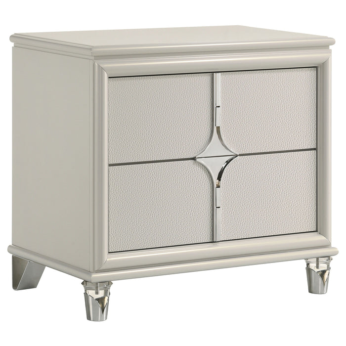 Olivia - 2-Drawer Nightstand Bedside Table - Pearl White - Simple Home Plus