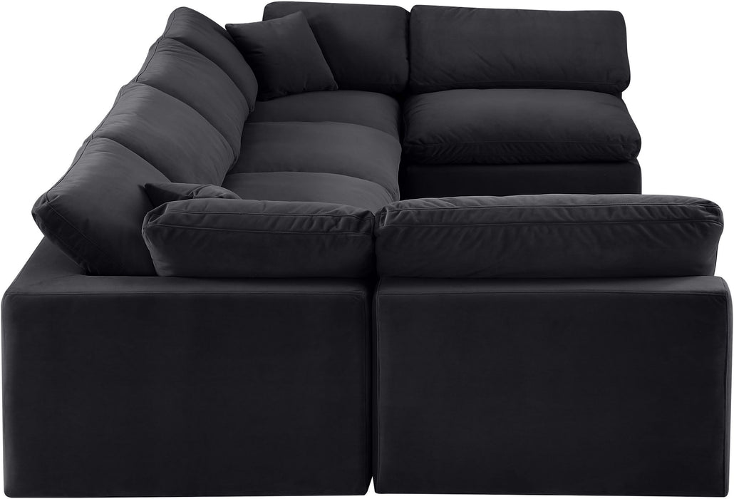 Comfy - 6 Piece Velvet Modular Armless Sectional - Simple Home Plus