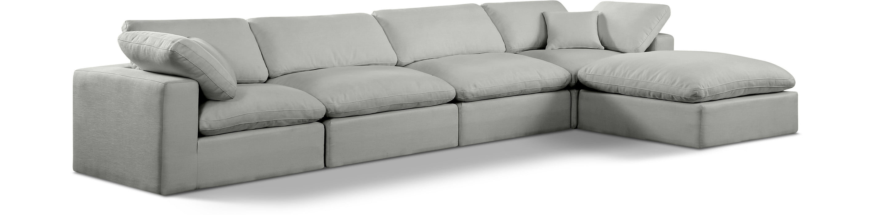 Comfy - 5 Piece Linen Modular Sectional With Chaise - Simple Home Plus