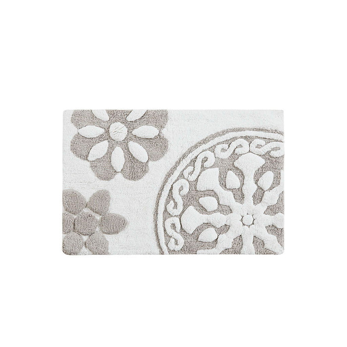 Casablanca - 25"Medallion Tufted Rug - Taupe - Simple Home Plus