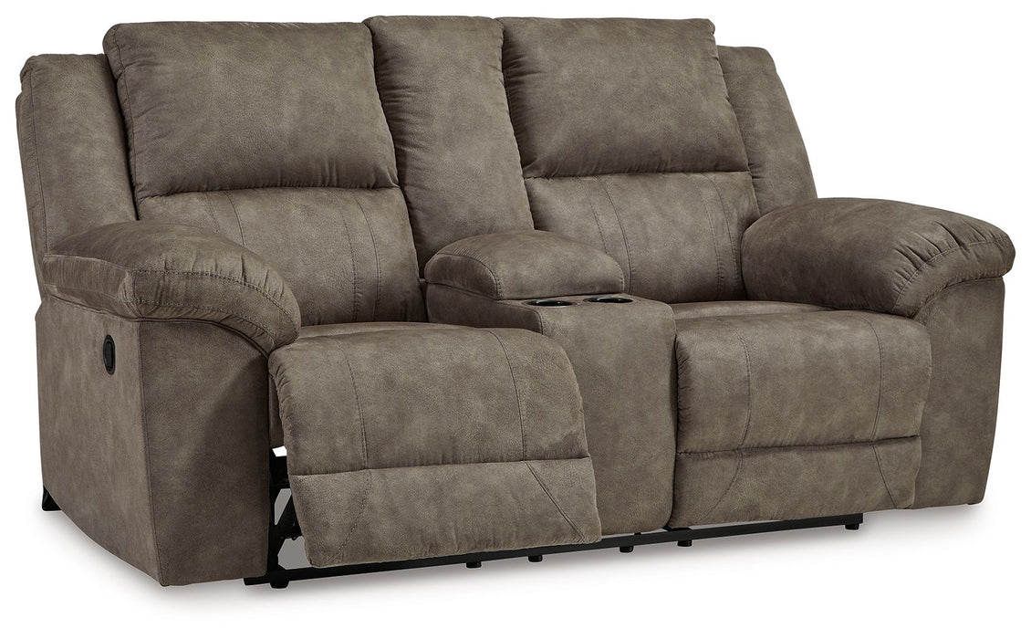 Laresview - Fossil - Dbl Reclining Loveseat with Console - Simple Home Plus