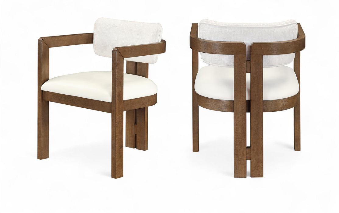 Ravina - Upholstered Dining Chair With Stained Brown Base (Set of 2) - Simple Home Plus