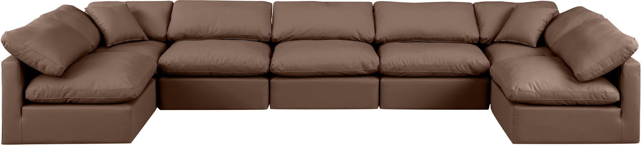 Indulge - Faux Leather 7 Piece Modular U-Shaped Sectional - Simple Home Plus