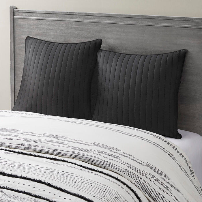 Camila - Quilted Euro Sham - Black