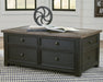 Tyler Creek - Grayish Brown / Black - Lift Top Cocktail Table - Simple Home Plus