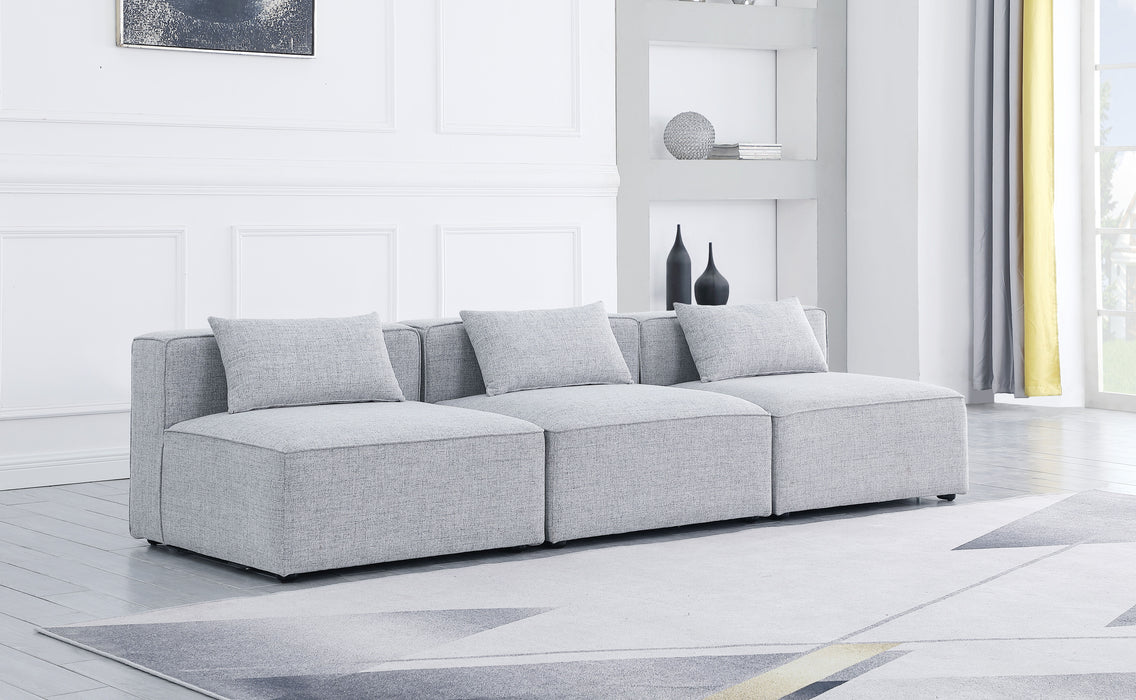 Cube - Linen Modular 3 Seat Armless Sofa - Simple Home Plus