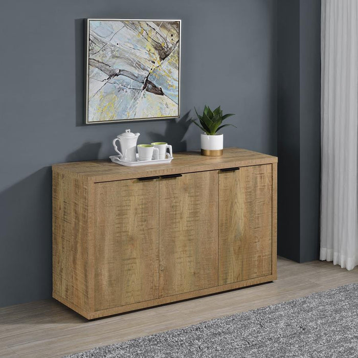 Pepita - 3 Door Engineered Wood Accent Cabinet - Mango Brown - Simple Home Plus