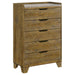 Henderson - 5-Drawer Bedroom Chest Of Drawers - Medium Oak - Simple Home Plus