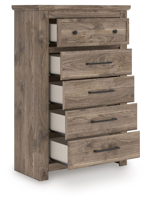 Rusticott - Brown - Five Drawer Chest - Simple Home Plus