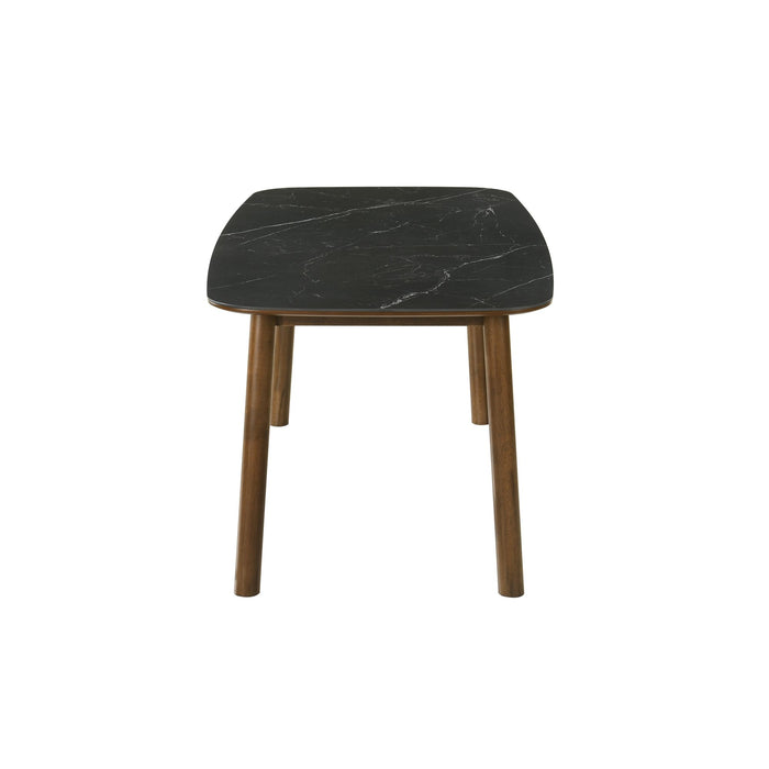 Emorie - Rectangle Wood Dining Table - Black / Walnut - Simple Home Plus